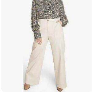 NWT Nili Lotan X Target cream wide leg jeans size 14